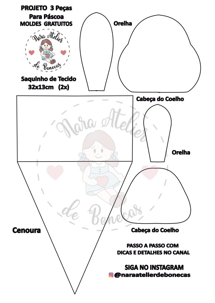 3 ideias fáceis para a Páscoa - molde parte 1