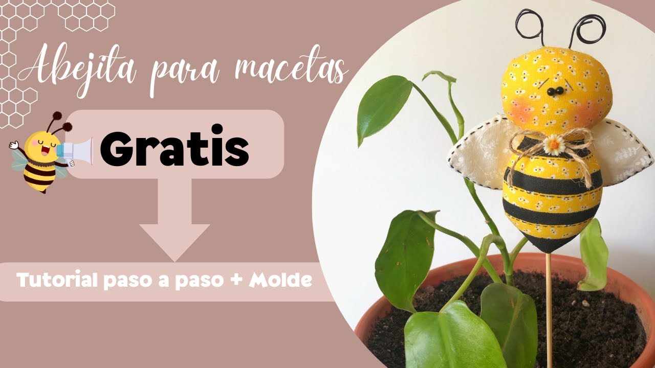 Abelhinha de tecido para vasos fácil e rápida