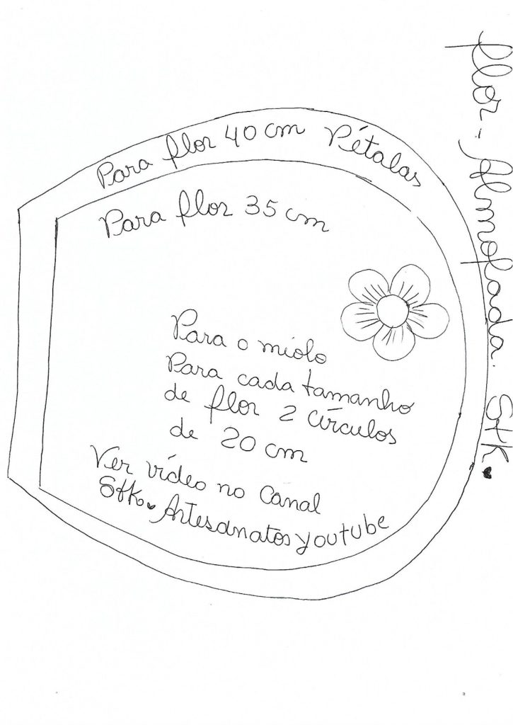 Almofada flor de 35 e 40 cm - molde parte 1