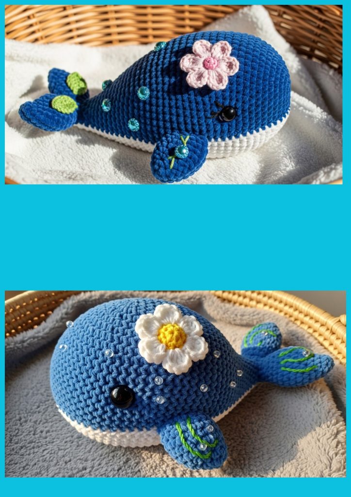 Baleia com flor de amigurumi - molde parte 2
