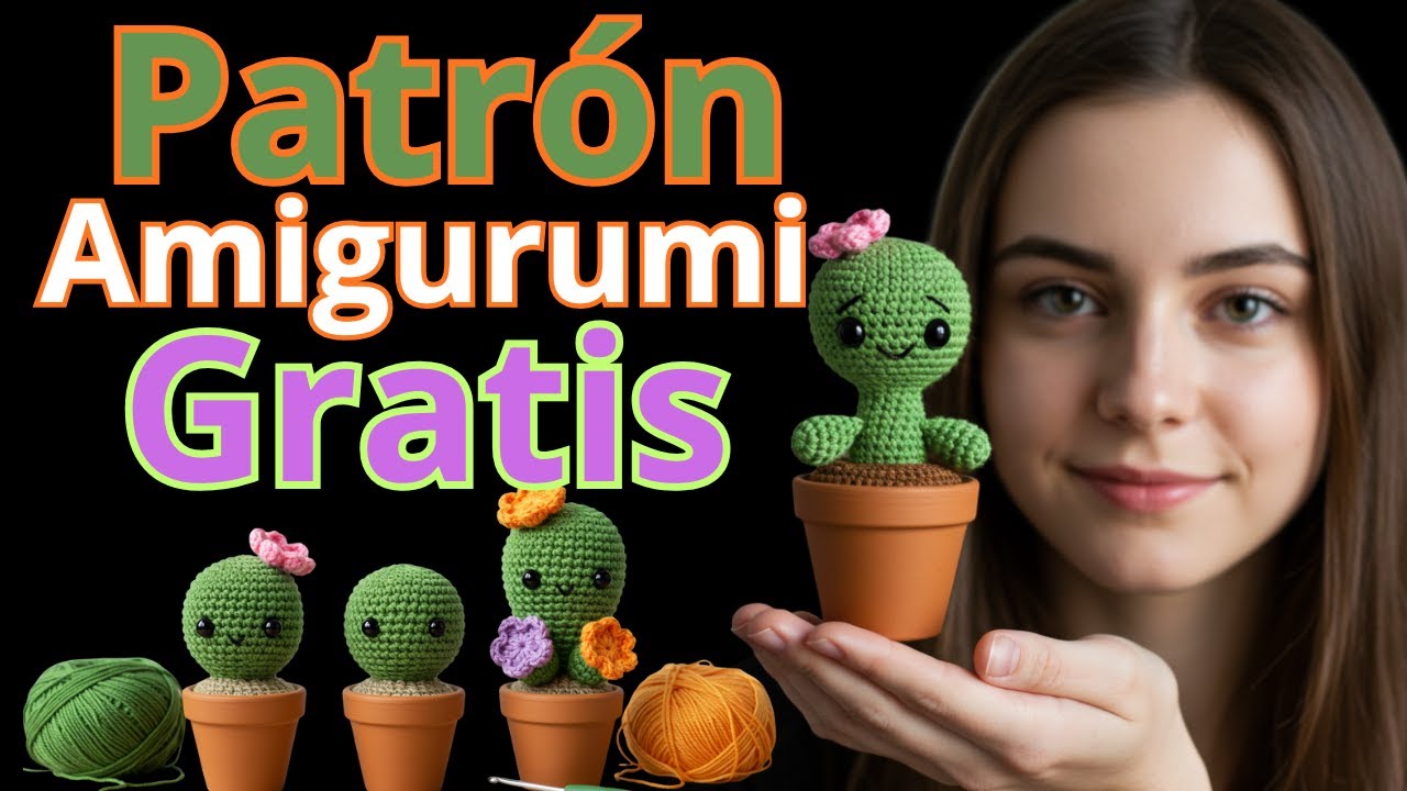 Bebê cacto de amigurumi
