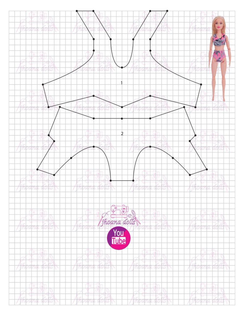 Biquíni para Barbie modelo 69 - molde parte 1