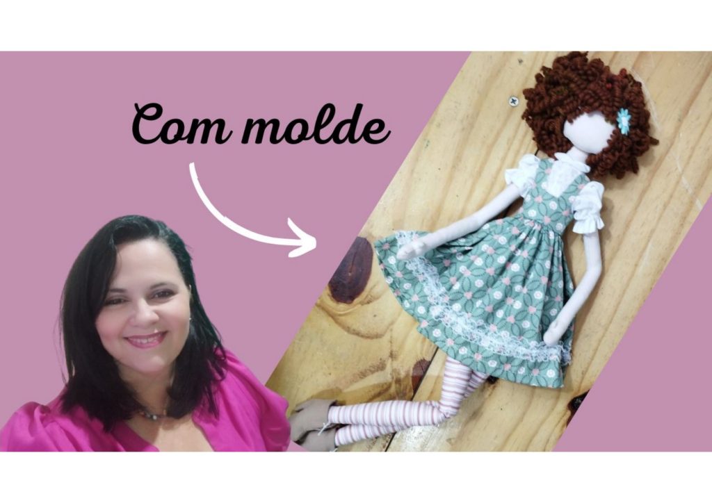 Blusa e vestido da boneca de pano Primavera passo a passo - molde parte 1