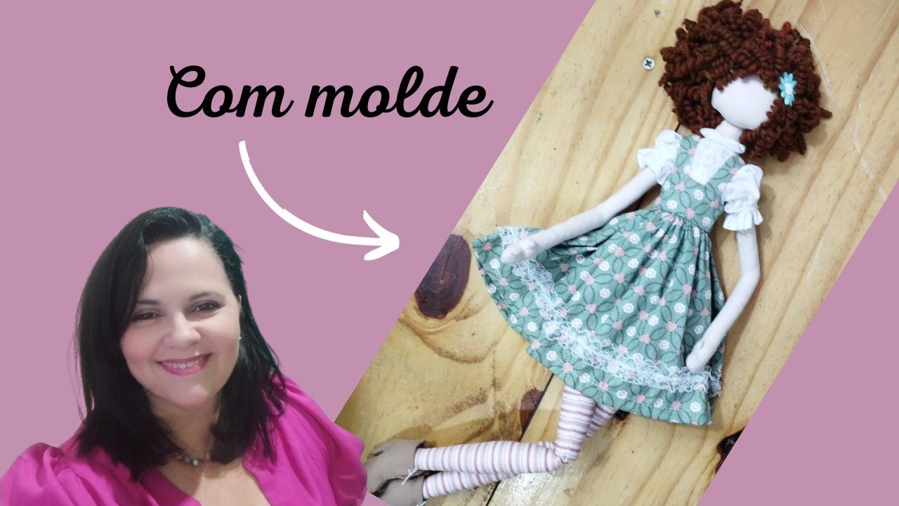 Blusa e vestido da boneca de pano Primavera passo a passo