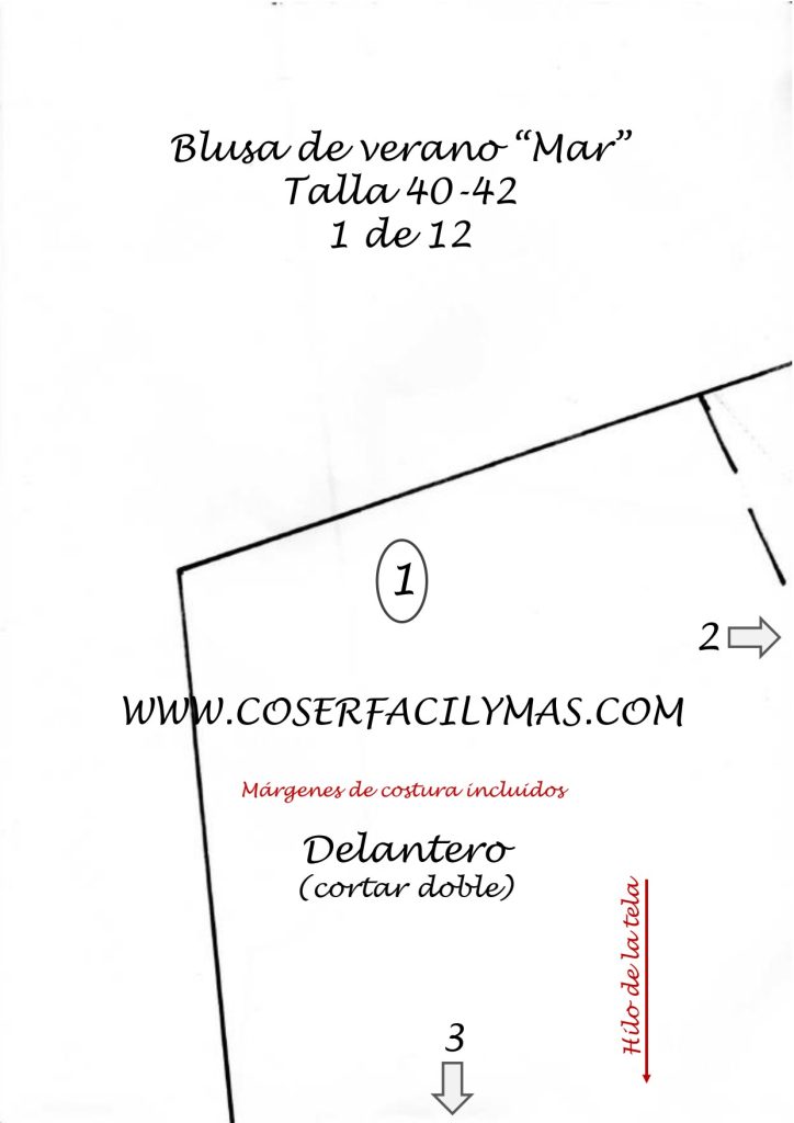 Blusa fácil – a blusa Mar - molde parte 1