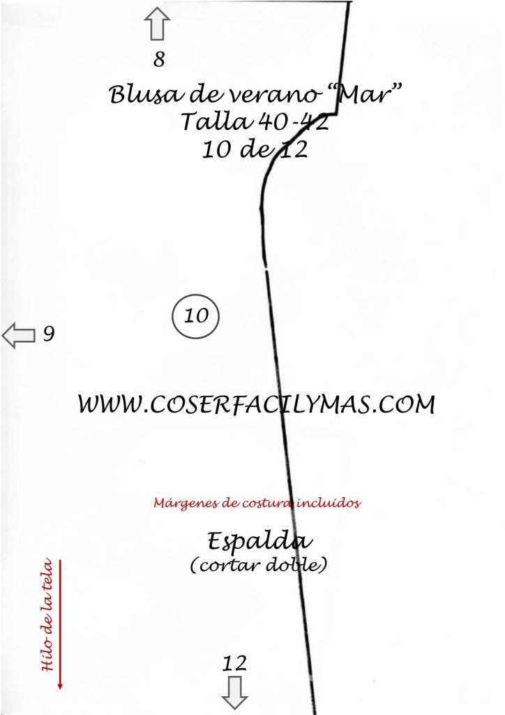 Blusa fácil – a blusa Mar - molde parte 10