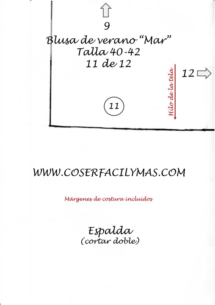Blusa fácil – a blusa Mar - molde parte 11