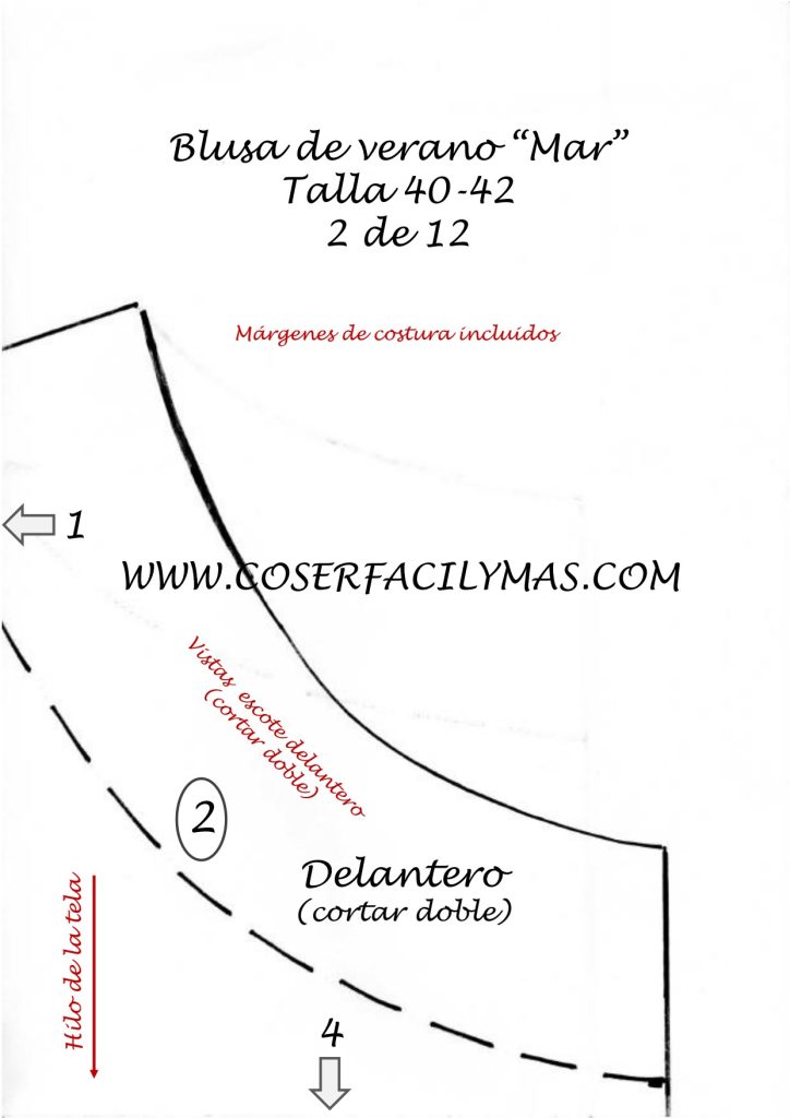 Blusa fácil – a blusa Mar - molde parte 2