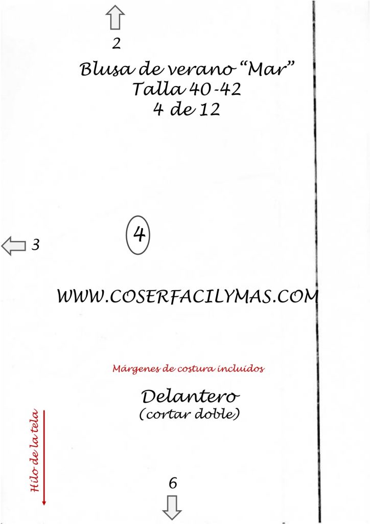 Blusa fácil – a blusa Mar - molde parte 4