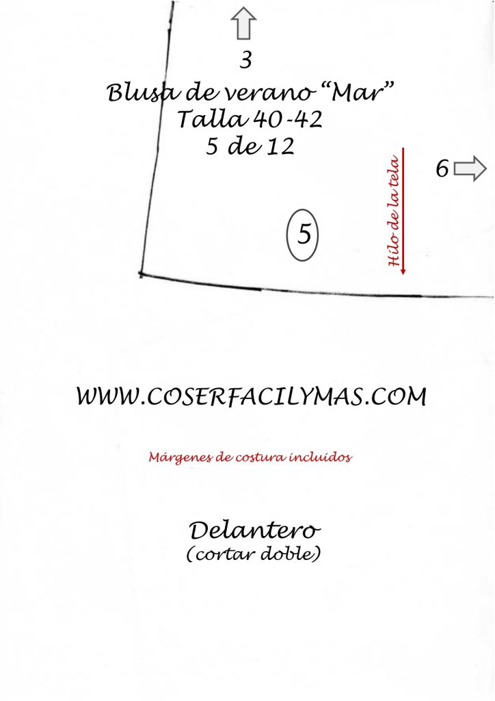 Blusa fácil – a blusa Mar - molde parte 5