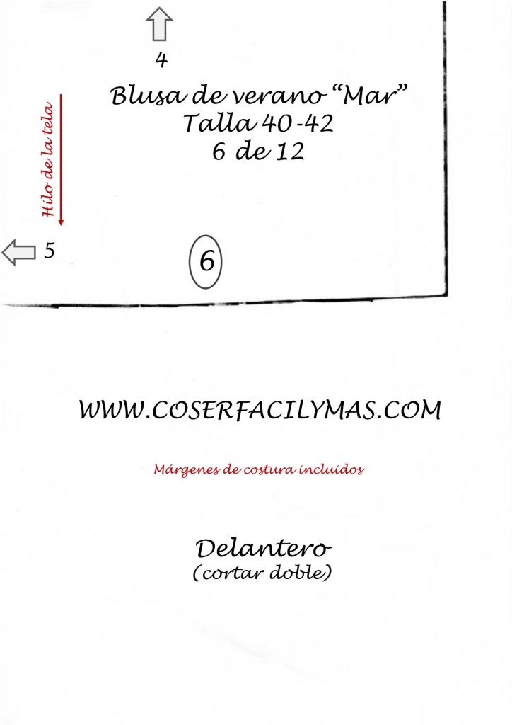 Blusa fácil – a blusa Mar - molde parte 6