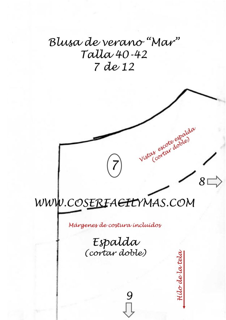 Blusa fácil – a blusa Mar - molde parte 7