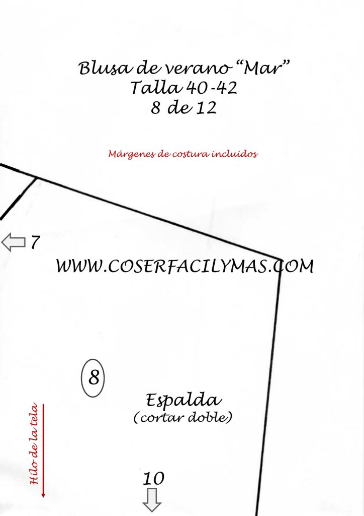 Blusa fácil – a blusa Mar - molde parte 8