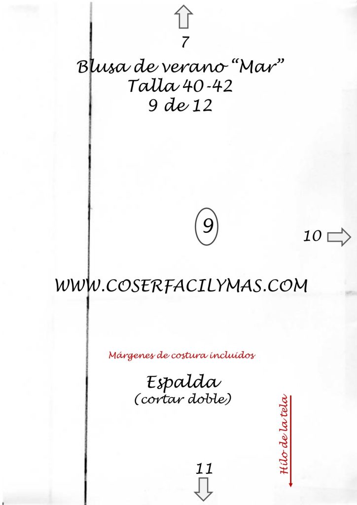 Blusa fácil – a blusa Mar - molde parte 9