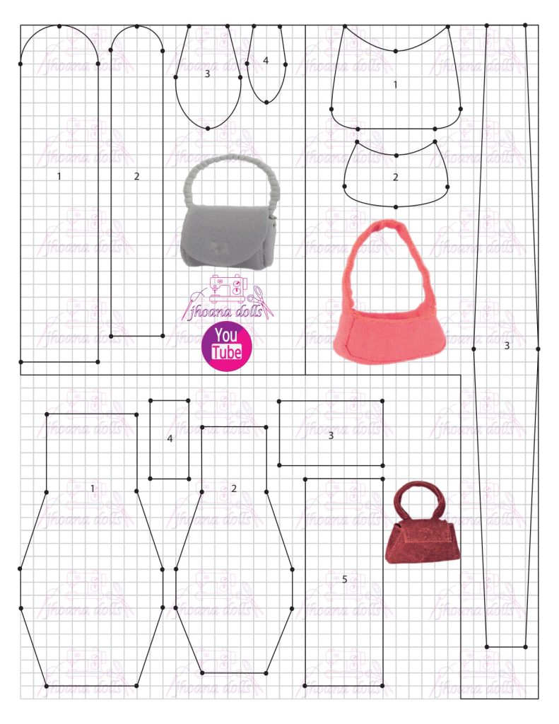 Bolsas para Barbie modelo 3 - molde parte 1