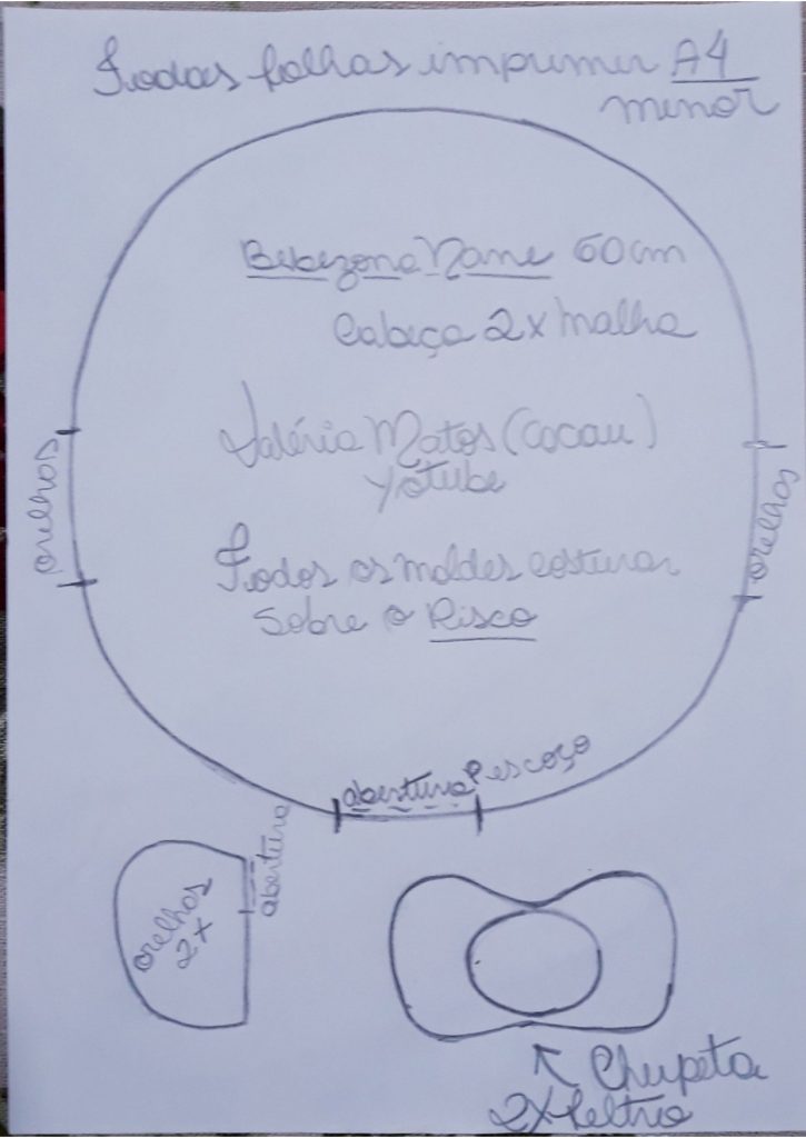 Boneca bebezão Nane de pano de 60 cm para iniciantes - molde parte 2