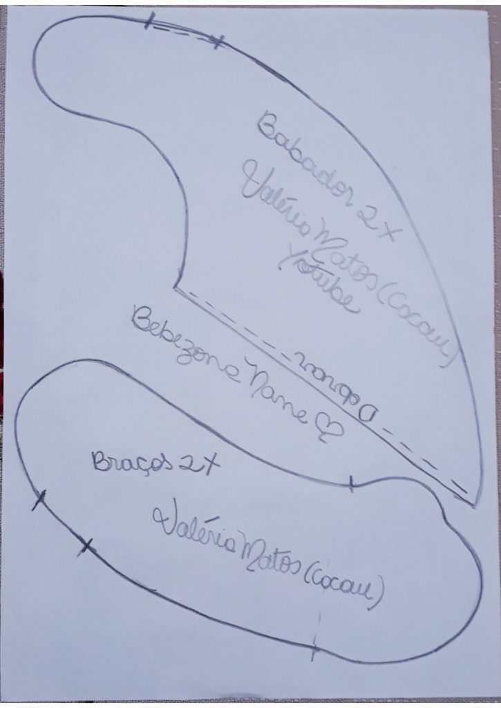 Boneca bebezão Nane de pano de 60 cm para iniciantes - molde parte 5