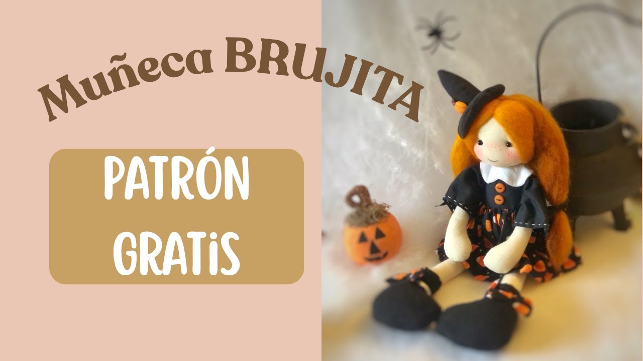 Boneca bruxinha de tecido para o Halloween passo a passo