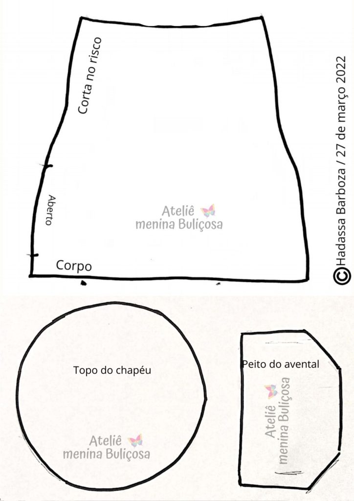 Boneca de pano Anne - molde parte 3