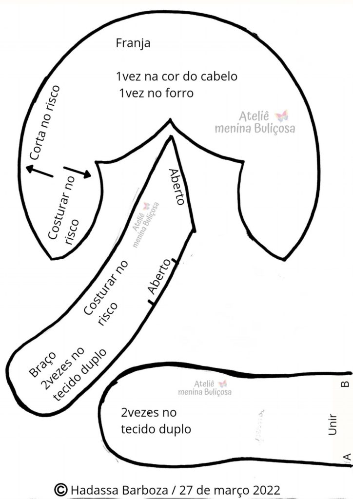 Boneca de pano Anne - molde parte 6