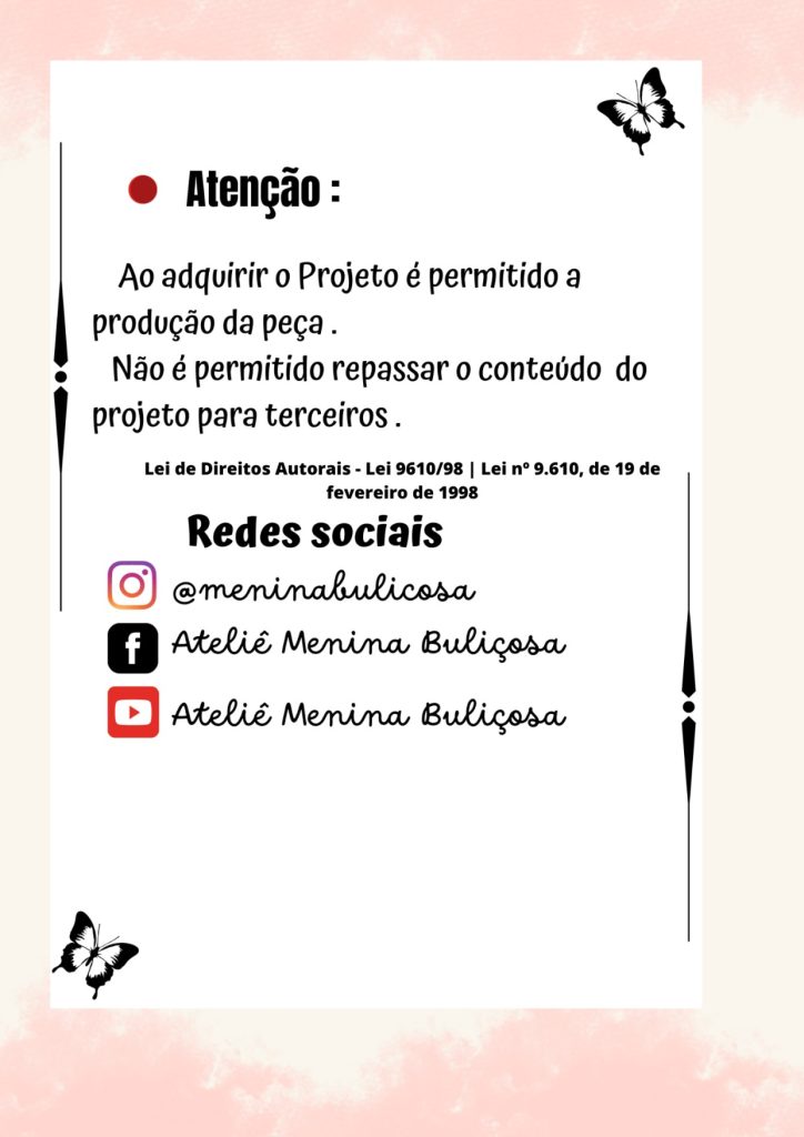 Boneca de pano Bela - molde parte 1