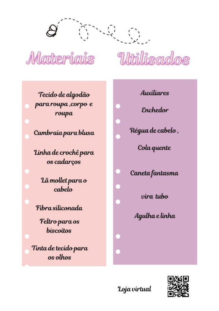 Boneca de pano – cabelo, capa e rosto - molde parte 3