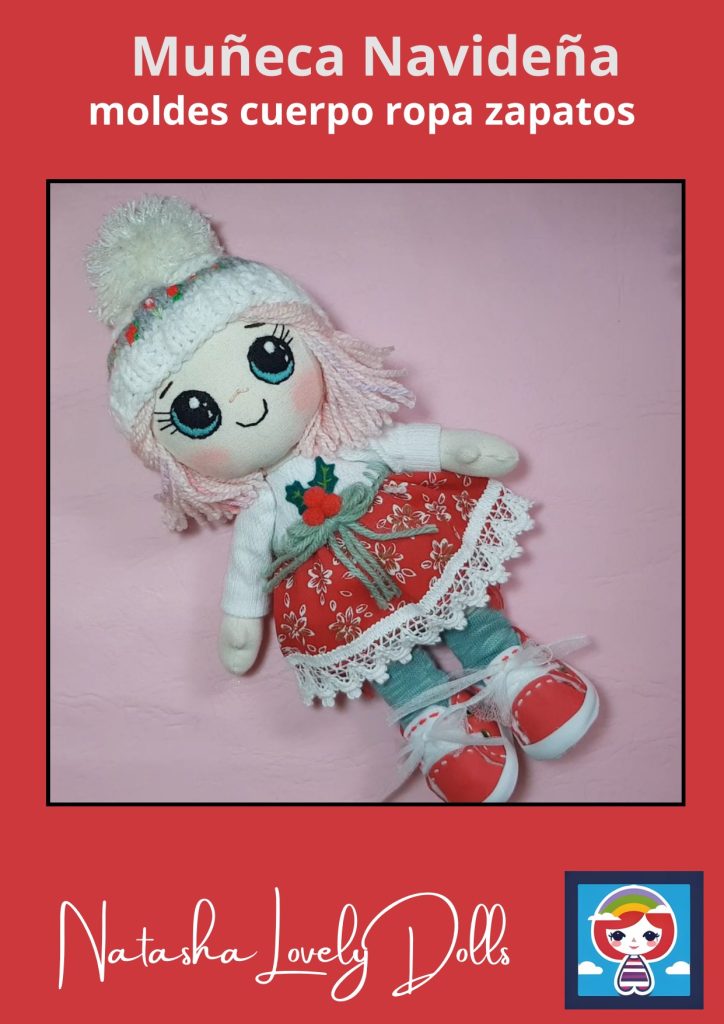 Boneca de pano natalina mágica muito fácil - molde parte 1