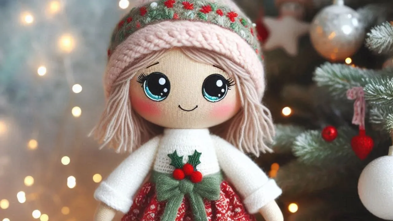 Boneca de pano natalina mágica muito fácil