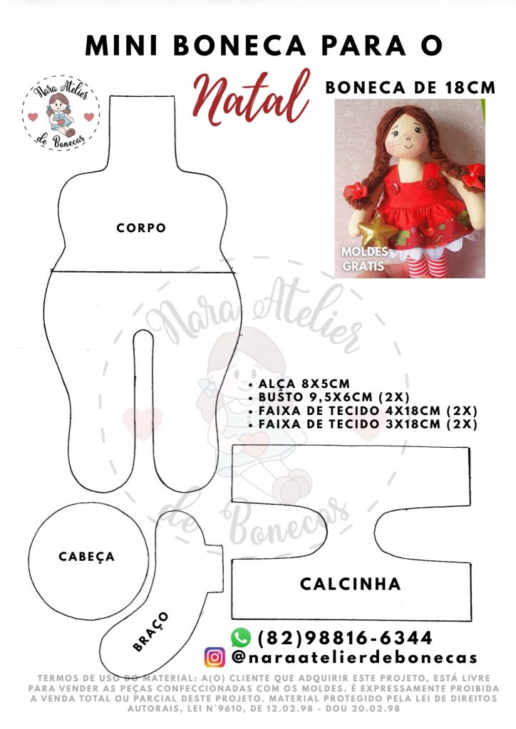 Boneca fácil para fazer e vender muito - molde parte 1