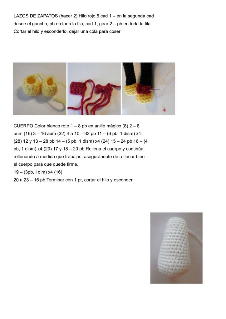 Boneca Minnie Mouse de amigurumi - molde parte 3