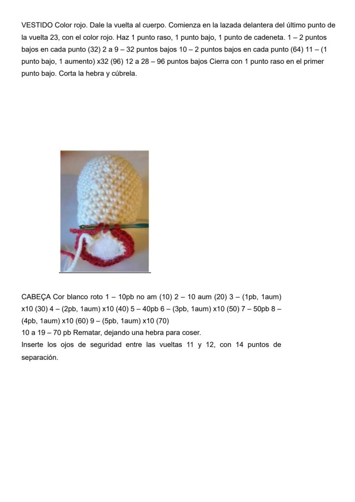 Boneca Minnie Mouse de amigurumi - molde parte 5