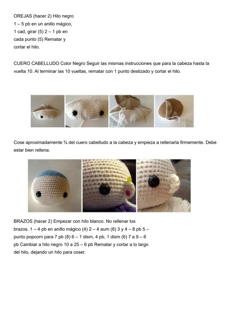 Boneca Minnie Mouse de amigurumi - molde parte 6