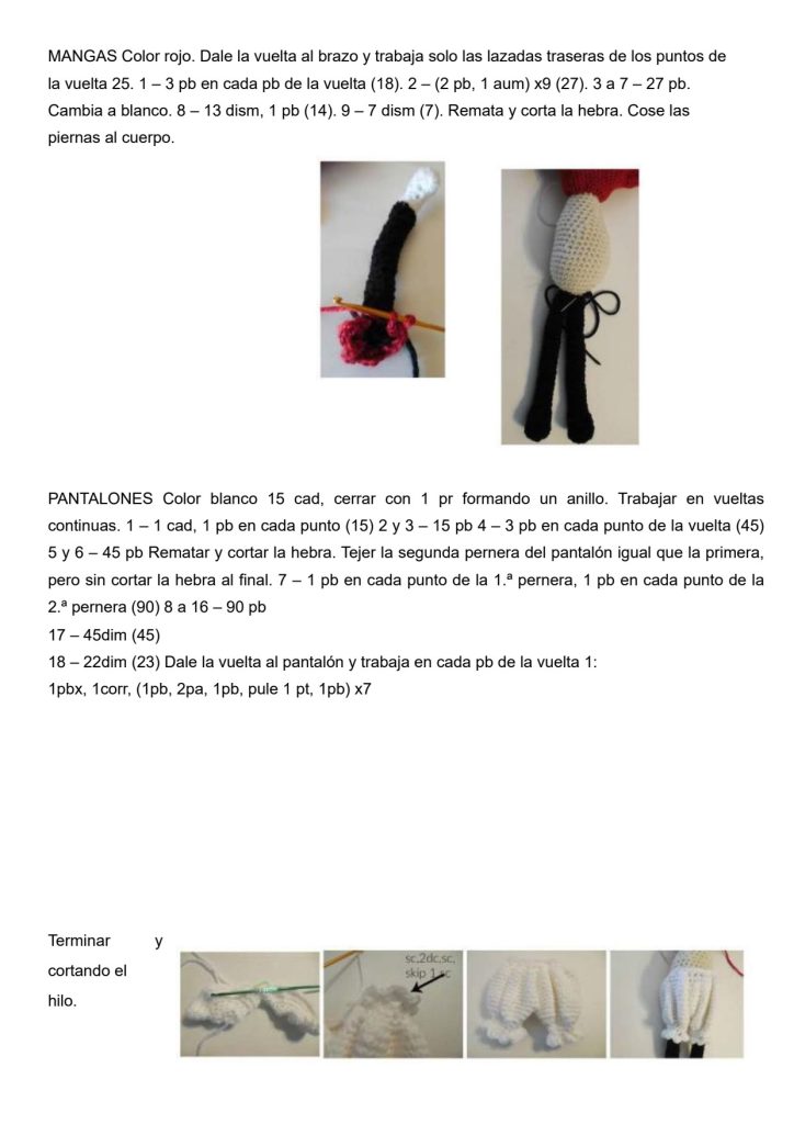 Boneca Minnie Mouse de amigurumi - molde parte 7