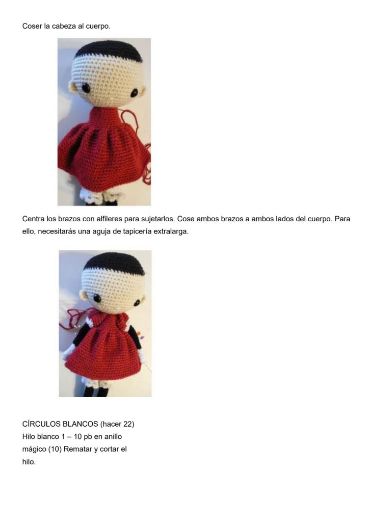 Boneca Minnie Mouse de amigurumi - molde parte 8