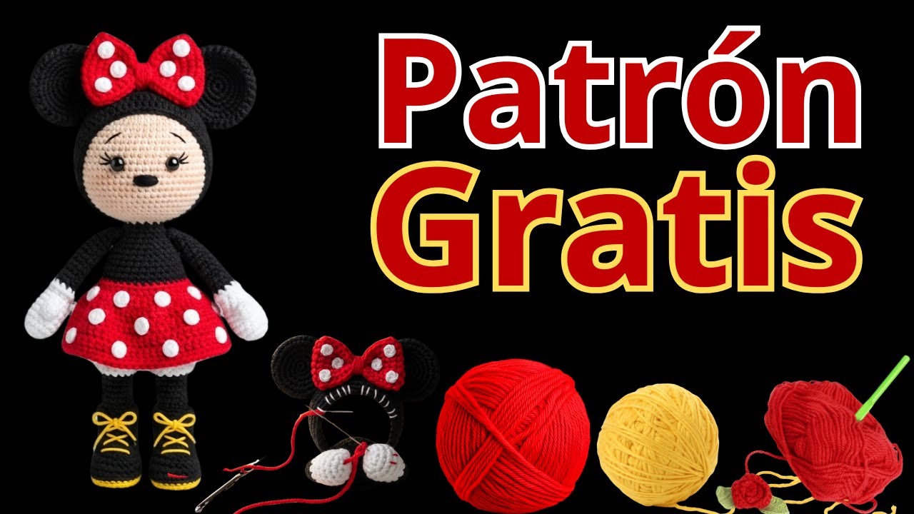 Boneca Minnie Mouse de amigurumi