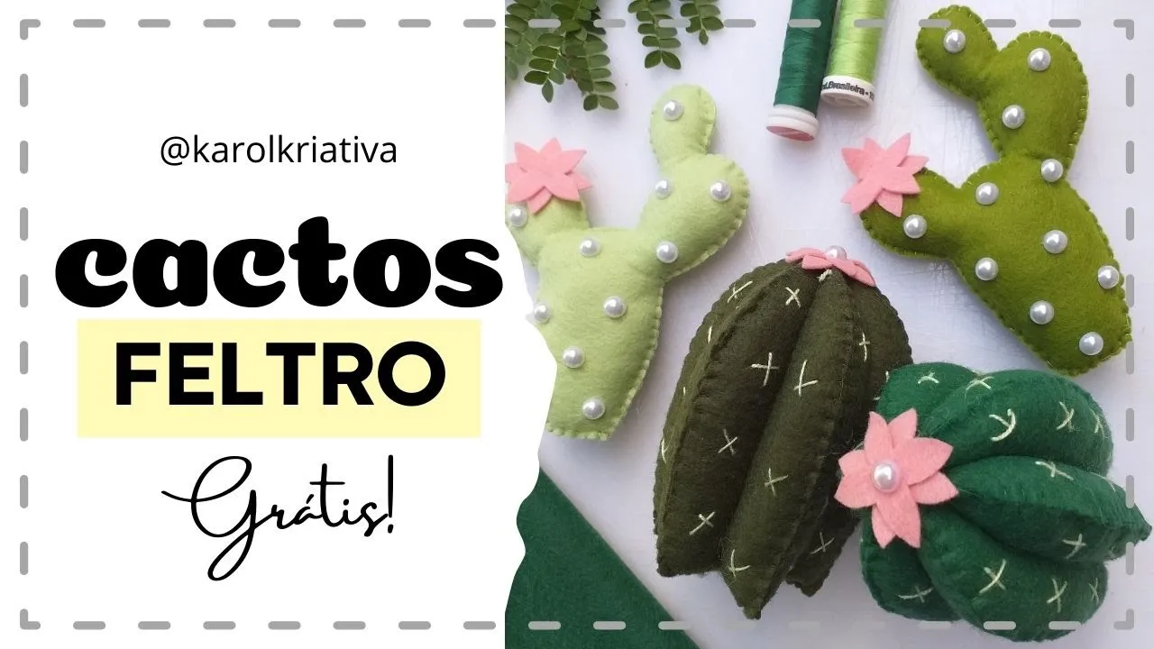 Cactos e suculentas de feltro