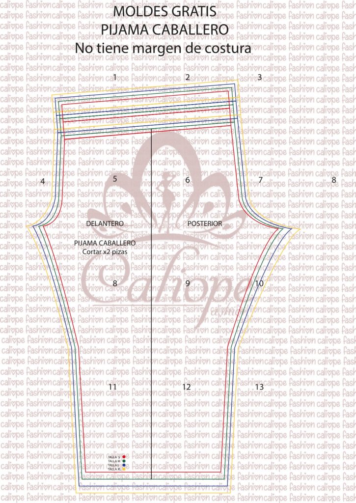 Calça de pijama masculina - molde parte 1