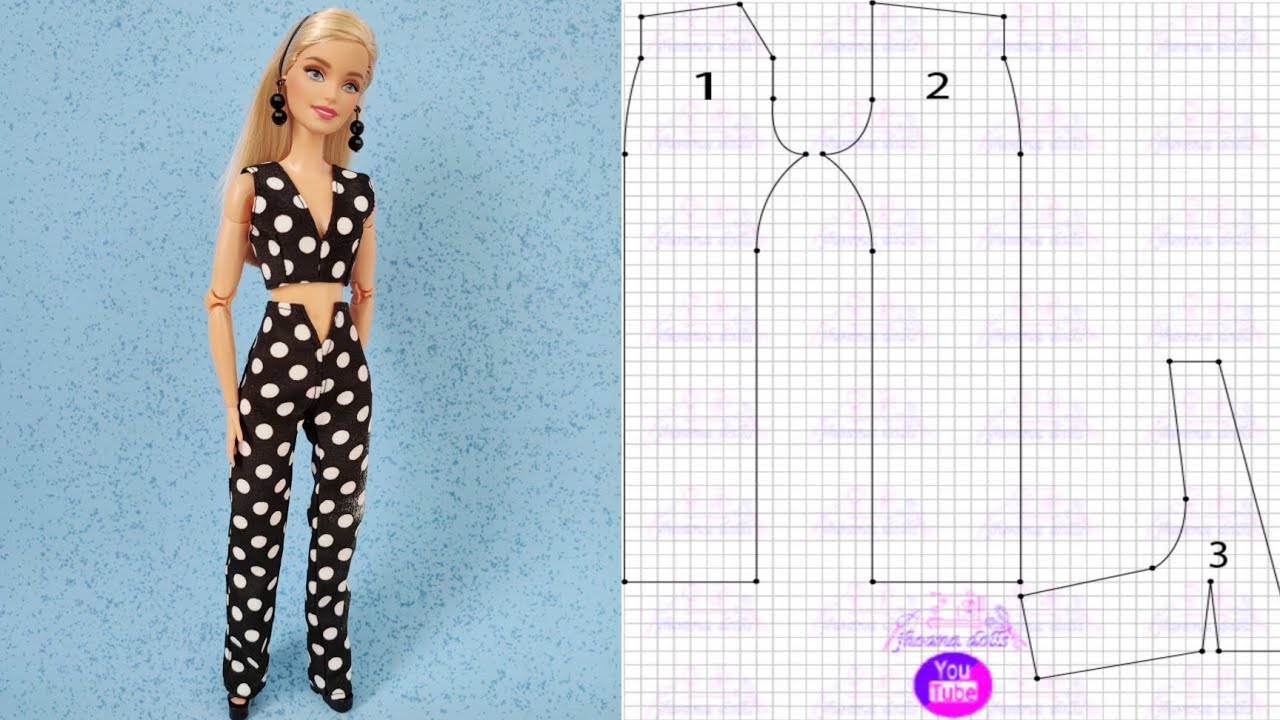 Calça e cropped para Barbie modelo 111