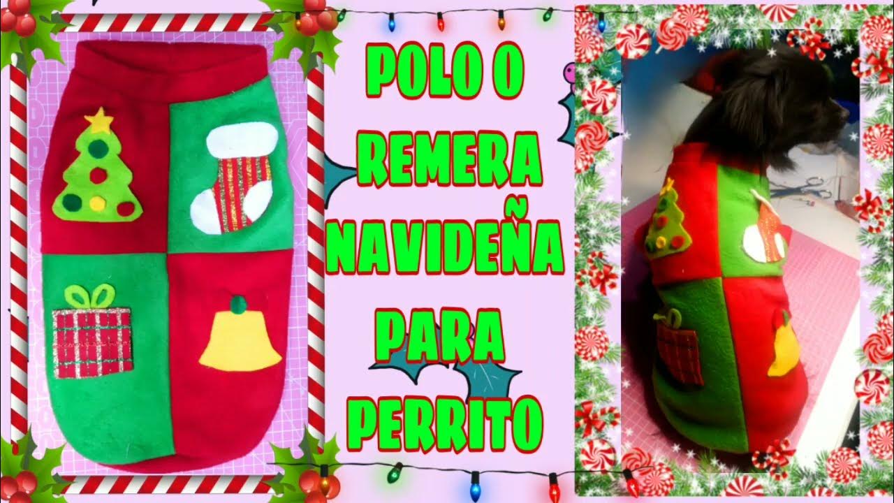Camiseta polo natalina para cachorro