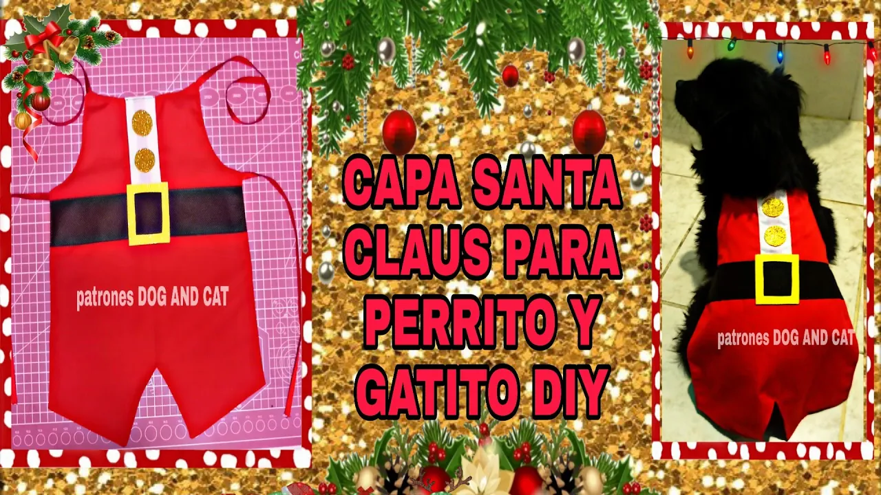 Capa de Papai Noel para cachorrinho