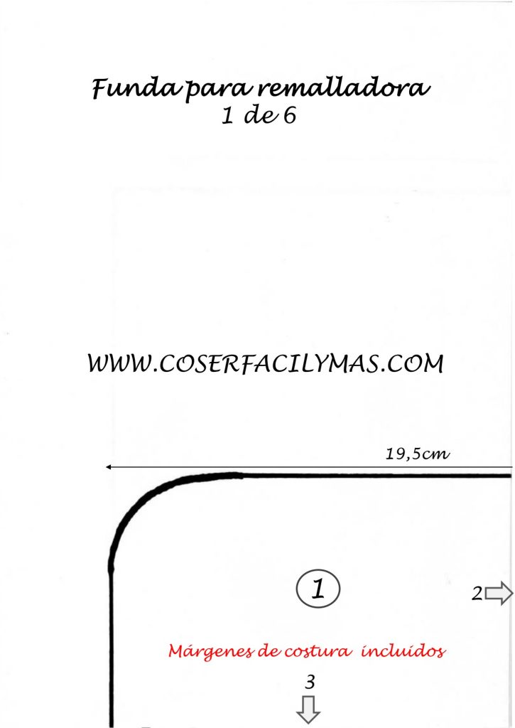 Capa para máquina overloque - molde parte 1