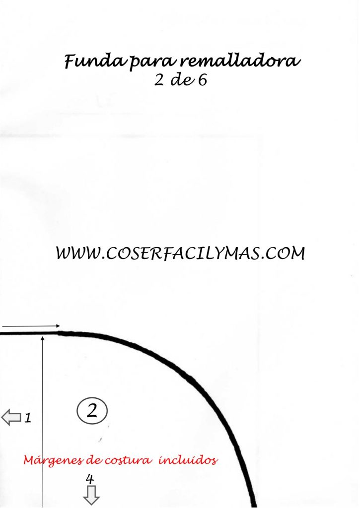 Capa para máquina overloque - molde parte 2
