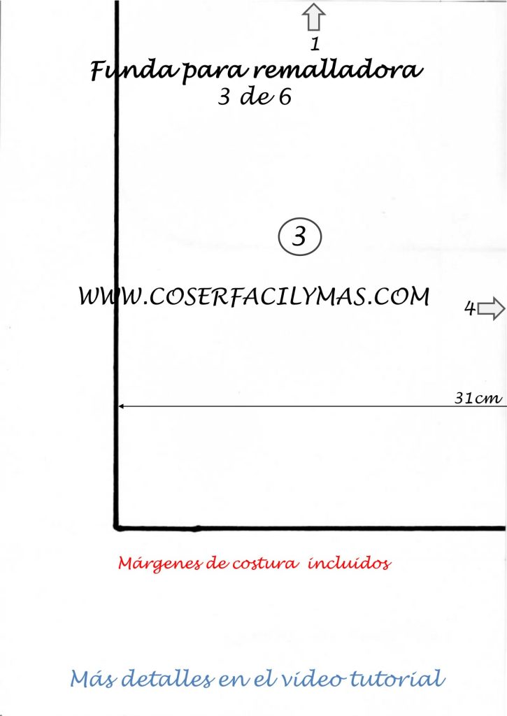 Capa para máquina overloque - molde parte 3
