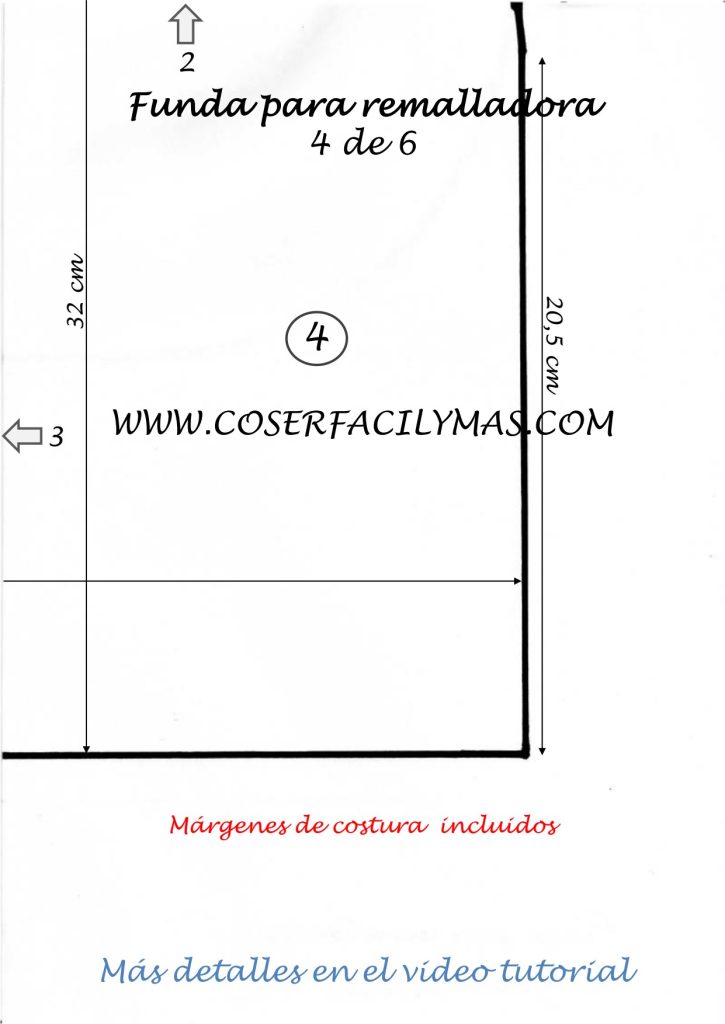Capa para máquina overloque - molde parte 4