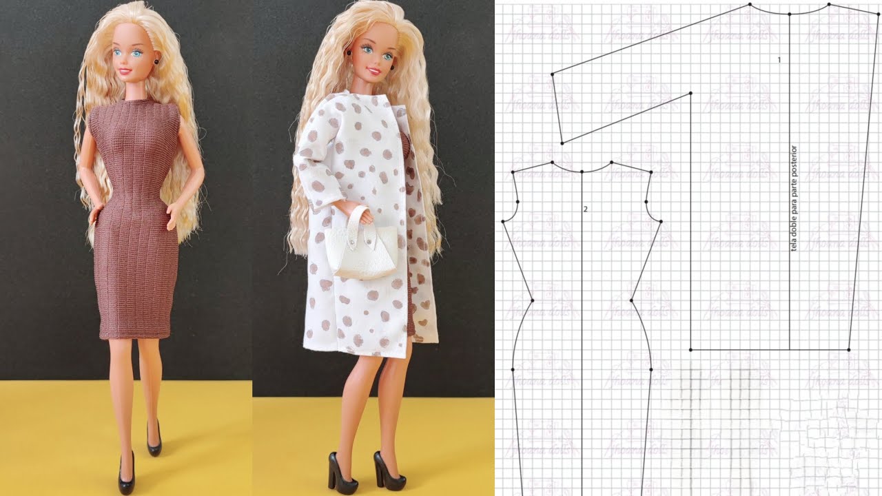 Casaco e vestido para Barbie antiga