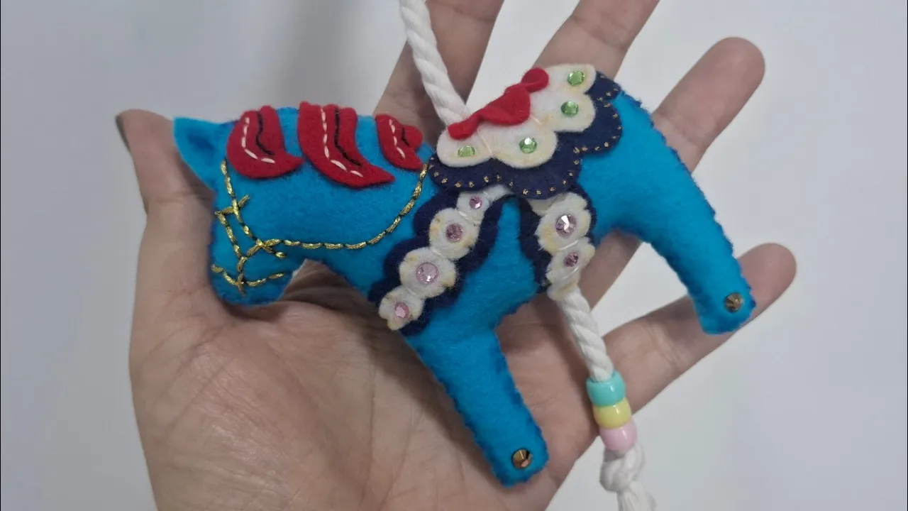 Cavalinhos de Dalarna de feltro