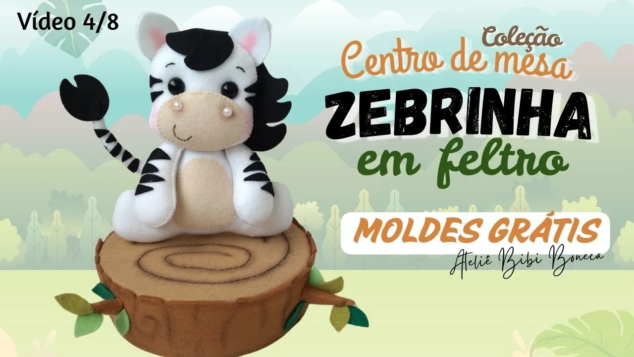 Centro de mesa zebrinha de feltro para vender o ano todo
