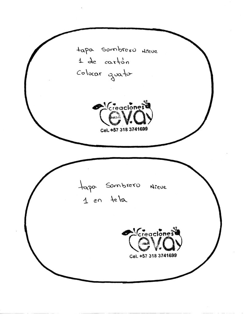 Chapéu natalino para bonecos de neve - molde parte 2