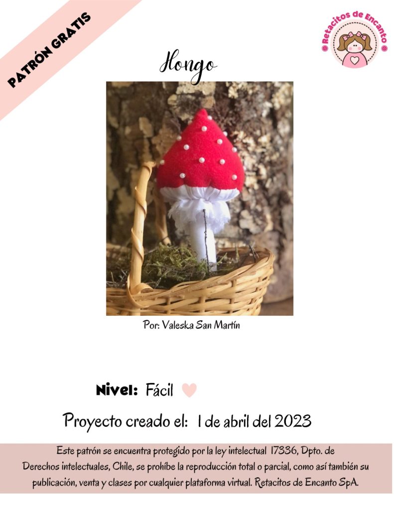 Cogumelo vermelho de tecido fácil e rápido - molde parte 1