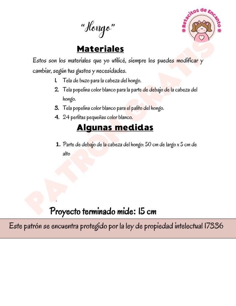 Cogumelo vermelho de tecido fácil e rápido - molde parte 2